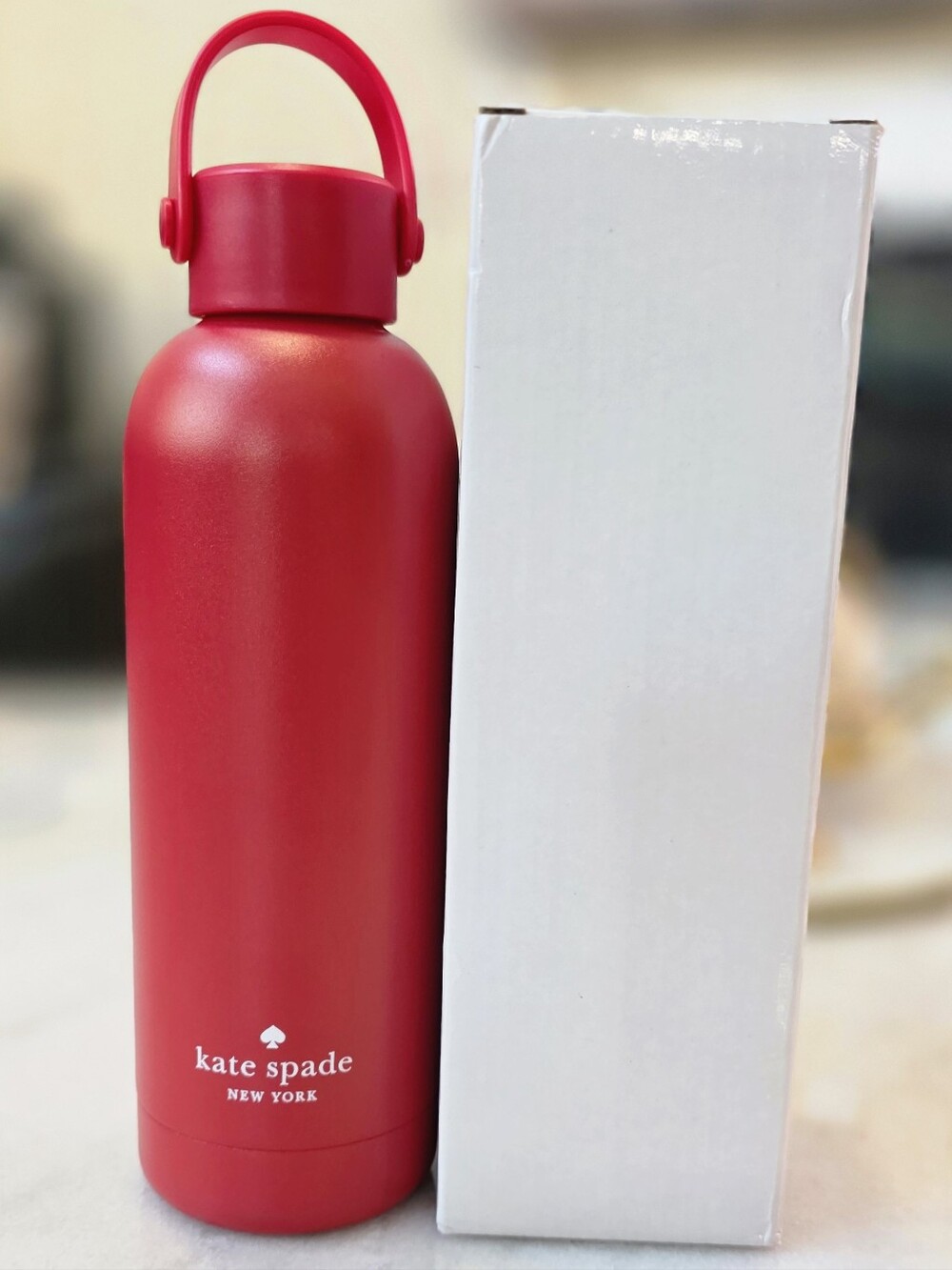 Kate Spade New York Red Stainless Steel Water Bottle 16oz